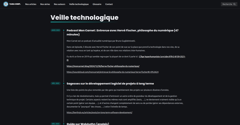 Yama Corp Page veille