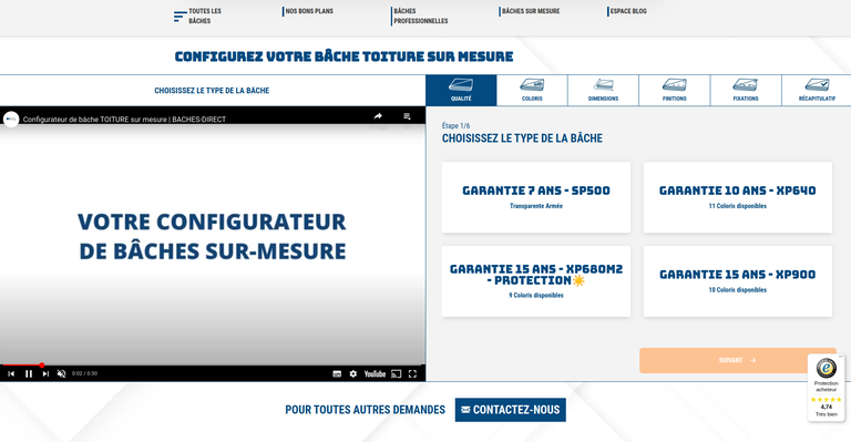 Baches Direct configurateur