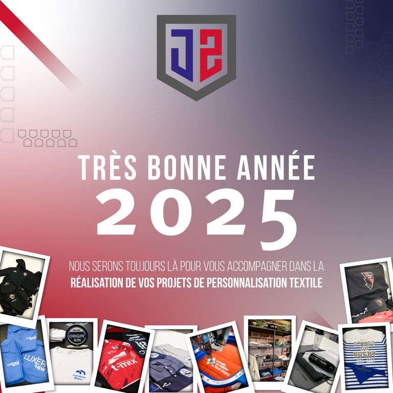 Vœux 2025 de Jequipe2, entreprise de personnalisation textile basée à Oyonnax