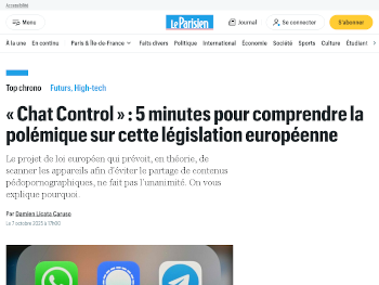 Impression écran de l'article du parisien