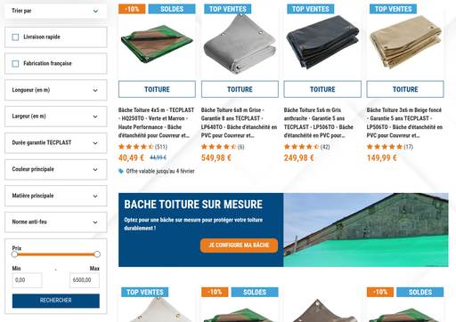 Baches Direct listing