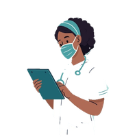 Médecin en blouse et masque