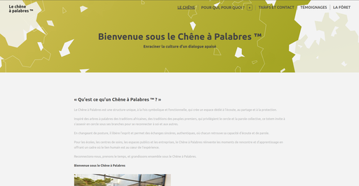 Chêne à Palabres Page accueil
