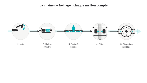 Schéma de freinage moto