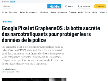 Impression écran de l'article du parisien