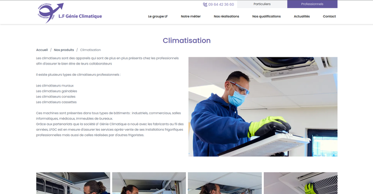 LF Génie Climatique Page climatisation